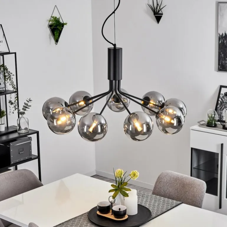 Suspension Remaisnil Noir, 9 lumières