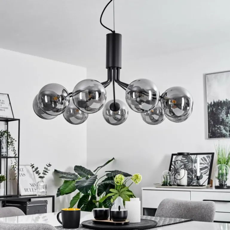 Suspension Remaisnil Noir, 9 lumières