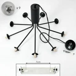 Suspension Remaisnil Noir, 9 lumières