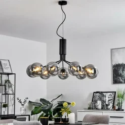 Suspension Remaisnil Noir, 9 lumières