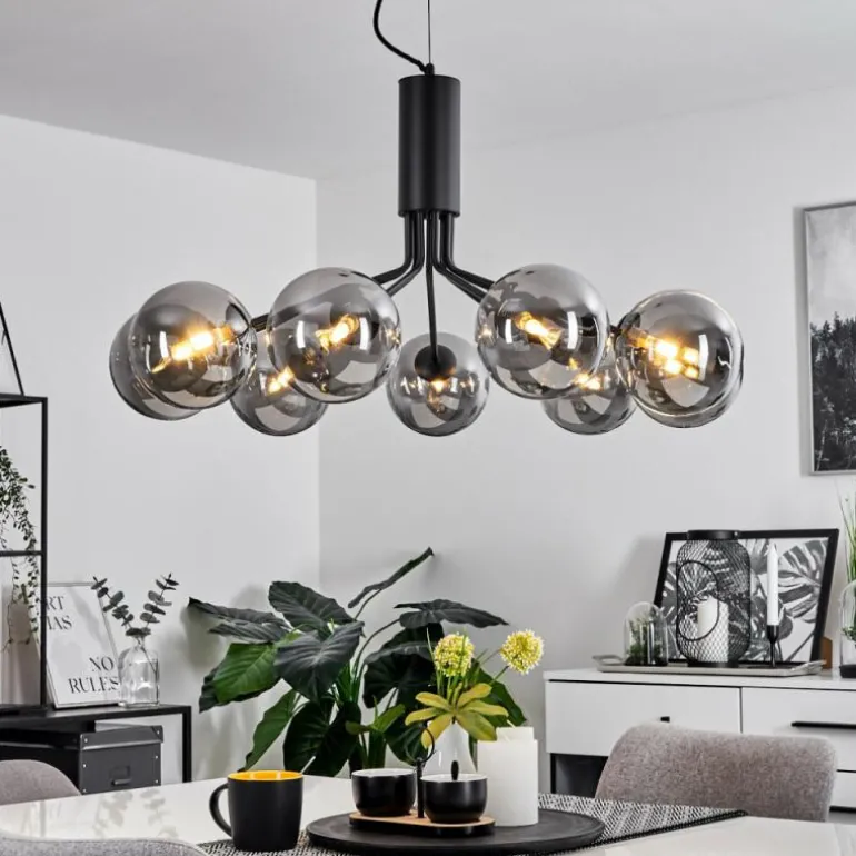 Suspension Remaisnil Noir, 9 lumières