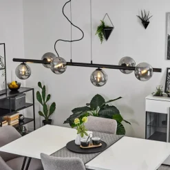 Suspension Remaisnil Noir, 6 lumières