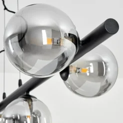 Suspension Remaisnil Noir, 6 lumières