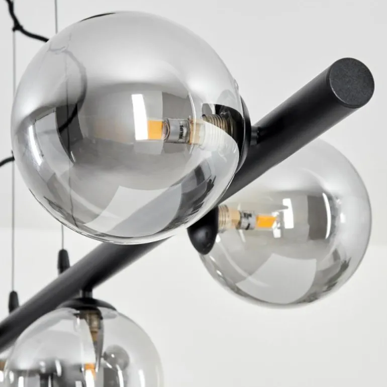 Suspension Remaisnil Noir, 6 lumières