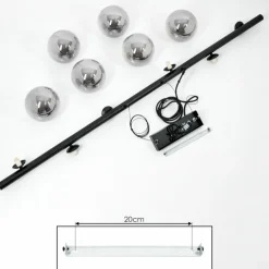 Suspension Remaisnil Noir, 6 lumières