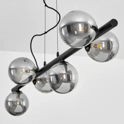 Suspension Remaisnil Noir, 6 lumières