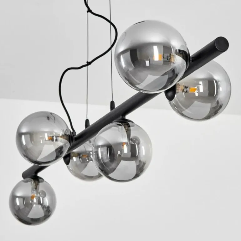 Suspension Remaisnil Noir, 6 lumières