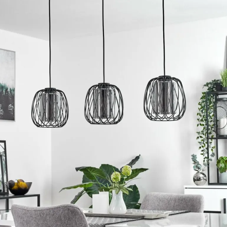 Suspension Saitoco Noir, 3 lumières