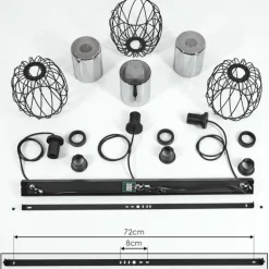 Suspension Saitoco Noir, 3 lumières