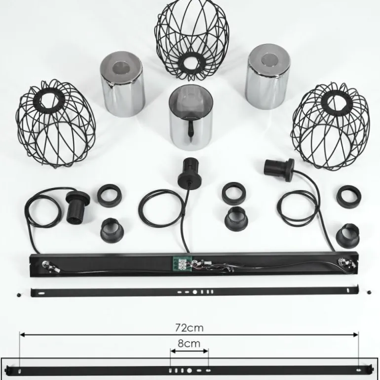 Suspension Saitoco Noir, 3 lumières