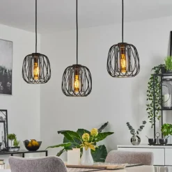 Suspension Saitoco Noir, 3 lumières