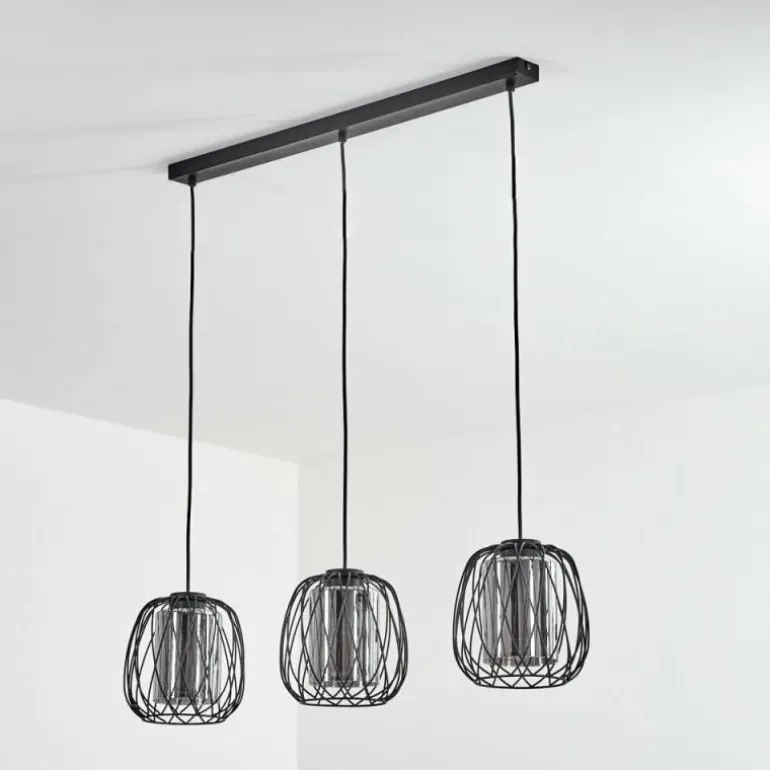Suspension Saitoco Noir, 3 lumières