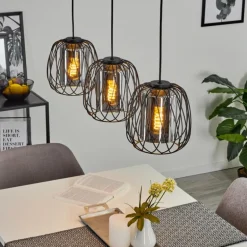 Suspension Saitoco Noir, 3 lumières