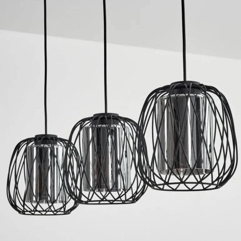 Suspension Saitoco Noir, 3 lumières