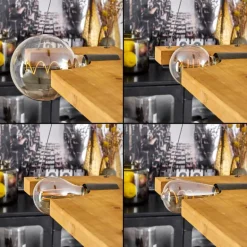 Suspension Santorum Argent Oxydé, Écru, 4 lumières