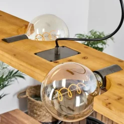 Suspension Santorum Argent Oxydé, Écru, 4 lumières