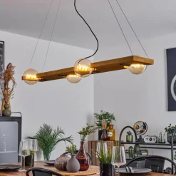 Suspension Santorum Argent Oxydé, Écru, 4 lumières