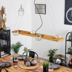 Suspension Santorum Argent Oxydé, Écru, 4 lumières