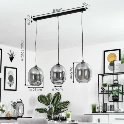 Suspension Sarniguet Noir, 1 lumière