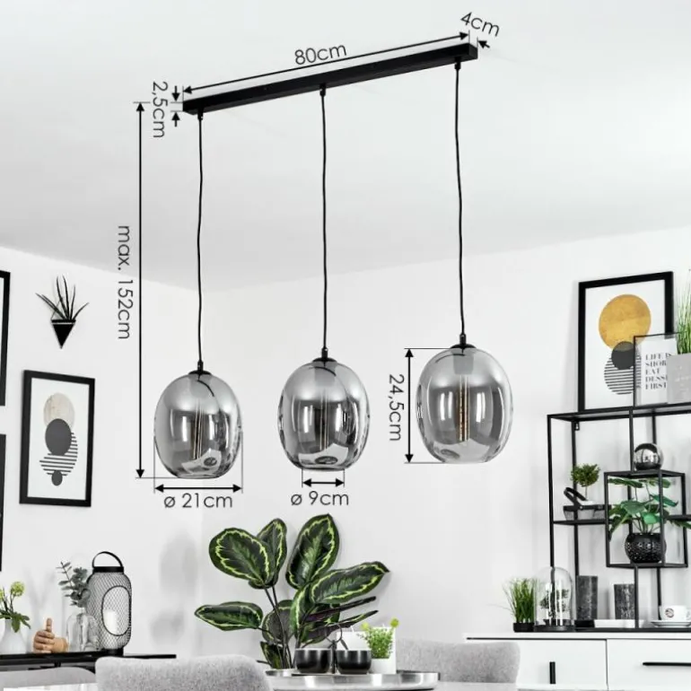 Suspension Sarniguet Noir, 1 lumière