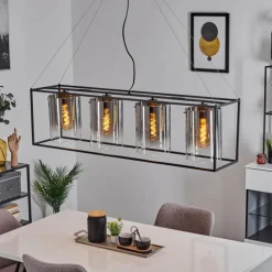 Suspension Sarniguet Noir, 4 lumières