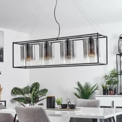 Suspension Sarniguet Noir, 4 lumières