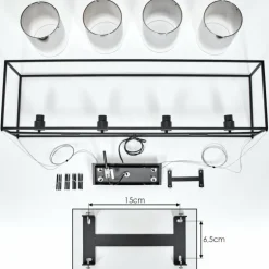 Suspension Sarniguet Noir, 4 lumières