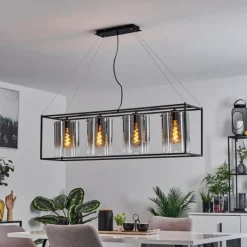 Suspension Sarniguet Noir, 4 lumières