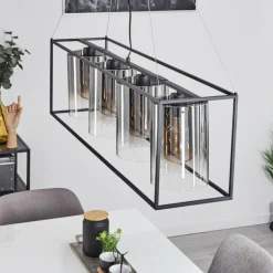 Suspension Sarniguet Noir, 4 lumières