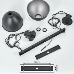 Suspension Tallaa Noir, 2 lumières