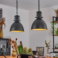 Suspension Tallaa Noir, 2 lumières