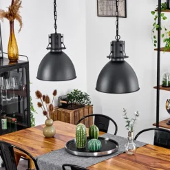 Suspension Tallaa Noir, 2 lumières