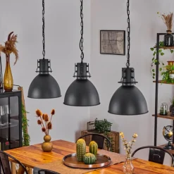 Suspension Tallaa Noir, 3 lumières