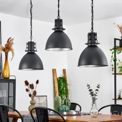 Suspension Tallaa Noir, 3 lumières