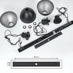 Suspension Tallaa Noir, 3 lumières