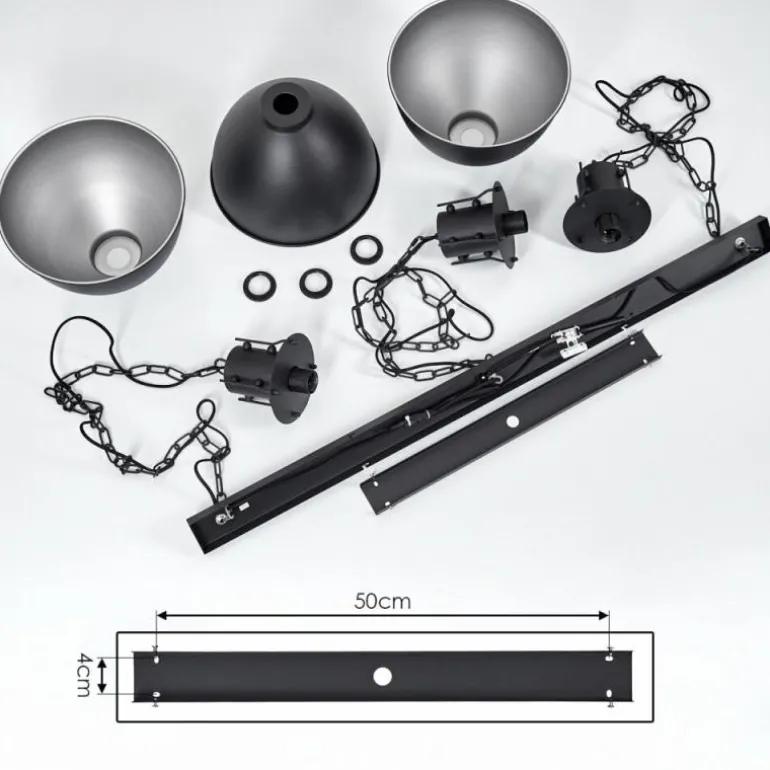 Suspension Tallaa Noir, 3 lumières