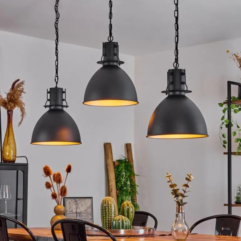 Suspension Tallaa Noir, 3 lumières