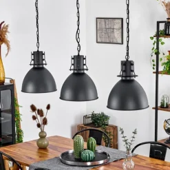 Suspension Tallaa Noir, 3 lumières