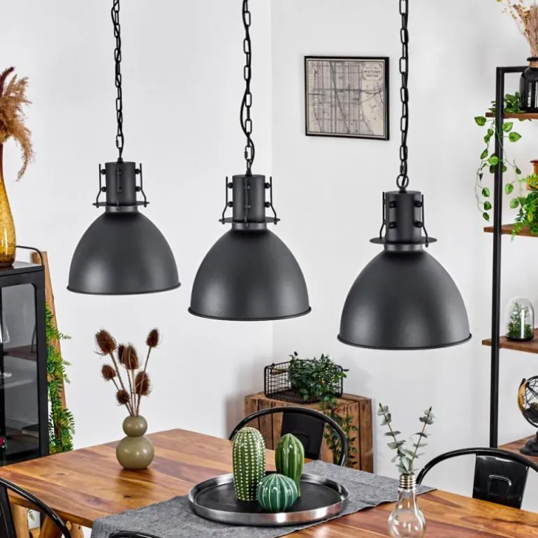 Suspension Tallaa Noir, 3 lumières