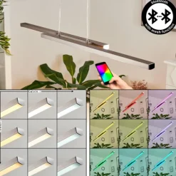 Suspension Tamizat LED Nickel mat, 2 lumières, Changeur de couleurs