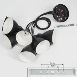 Suspension Timola Noir, 7 lumières