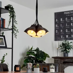 Suspension Timola Noir, 7 lumières