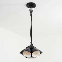 Suspension Timola Noir, 7 lumières