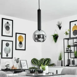 Suspension Trezeste Noir, 1 lumière