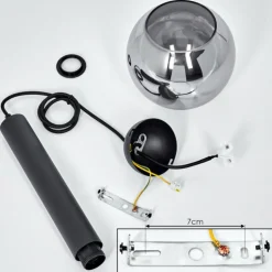 Suspension Trezeste Noir, 1 lumière