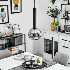 Suspension Trezeste Noir, 1 lumière