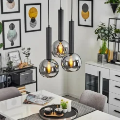 Suspension Trezeste Noir, 3 lumières