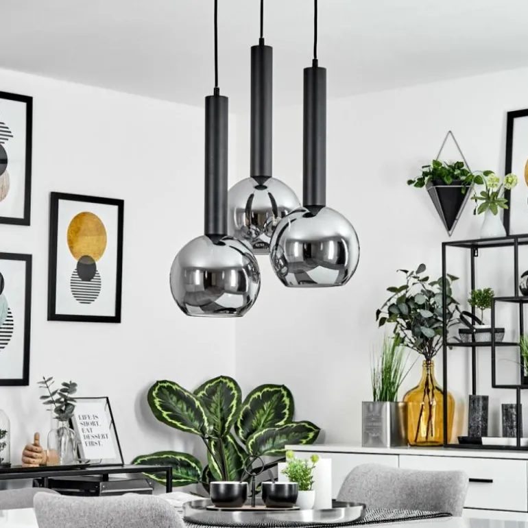 Suspension Trezeste Noir, 3 lumières