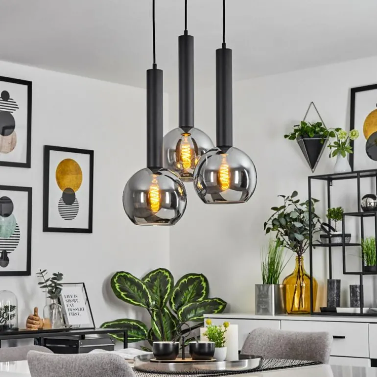 Suspension Trezeste Noir, 3 lumières