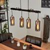 Suspension Vaurois Laiton, Noir, 4 lumières